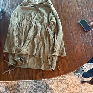 Casual Tan Long-Sleeve Top